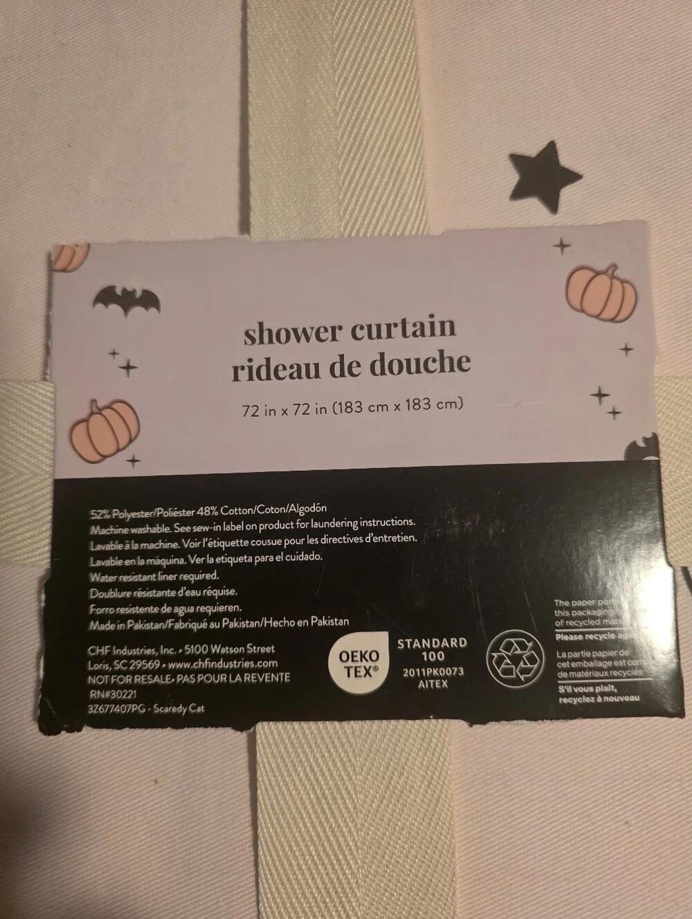 Ghost Moon Stars Shower Curtain NWT Peri Home 72